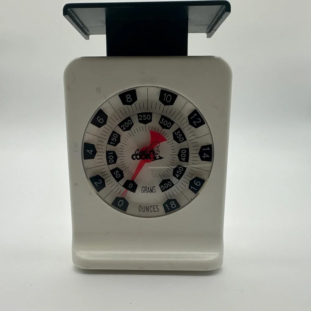 Good Cook Mechanical Kitchen Scale White Analog 18oz 500g Manual Adjustment